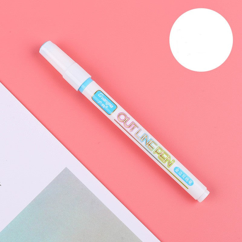 Double line outline pen dream color marker pen