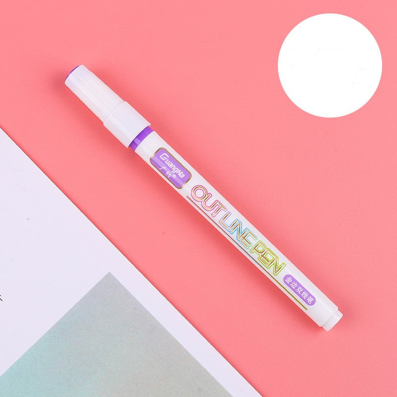 Double line outline pen dream color marker pen