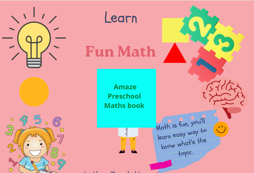 Fun Math – Amaze Preschool Maths Book | 40-Page Printable Maths Workbook for Ages 3–6