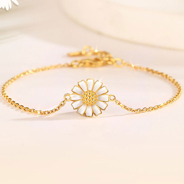 Small Daisy Ring Retro Ring Enamel Glaze Ring Simple Trendy Jewelry