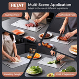Titanium Cutting Board Set of 3, 100% Pure Titanium Cutting Boards for Kitchen, Non-Toxic, Double-Sided Chopping Boards for Raw & Cooked Food, Handles Included, Dishwasher Safe(M+L+XL)