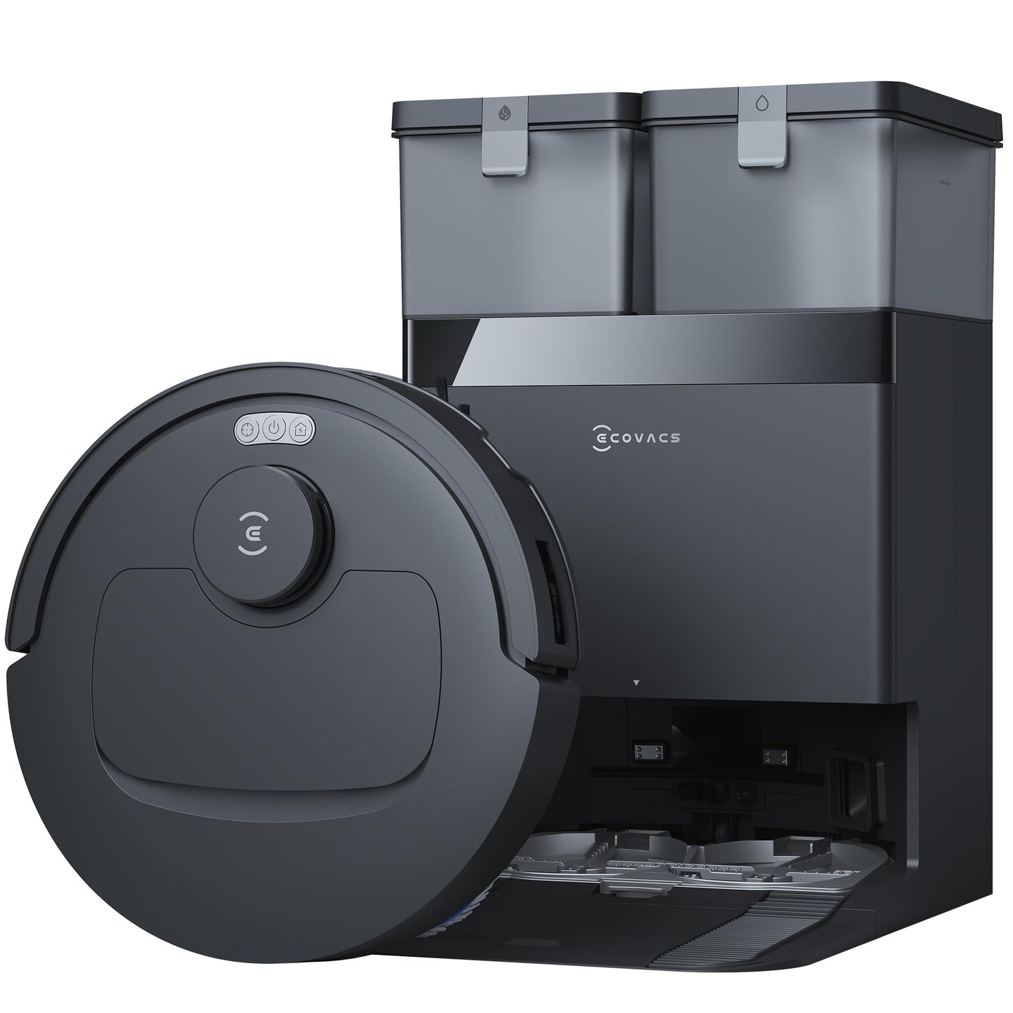 ECOVACS DEEBOT T30e Omni Robot Vacuum and Mop, 20,000Pa Strong Suction, ZeroTangle 3.0 Anti-Tangle for Pet Hair, Self-Empty & Hot Air Drying, Auto Mop Lift, Smart Mapping, for Carpet & Hard Floor