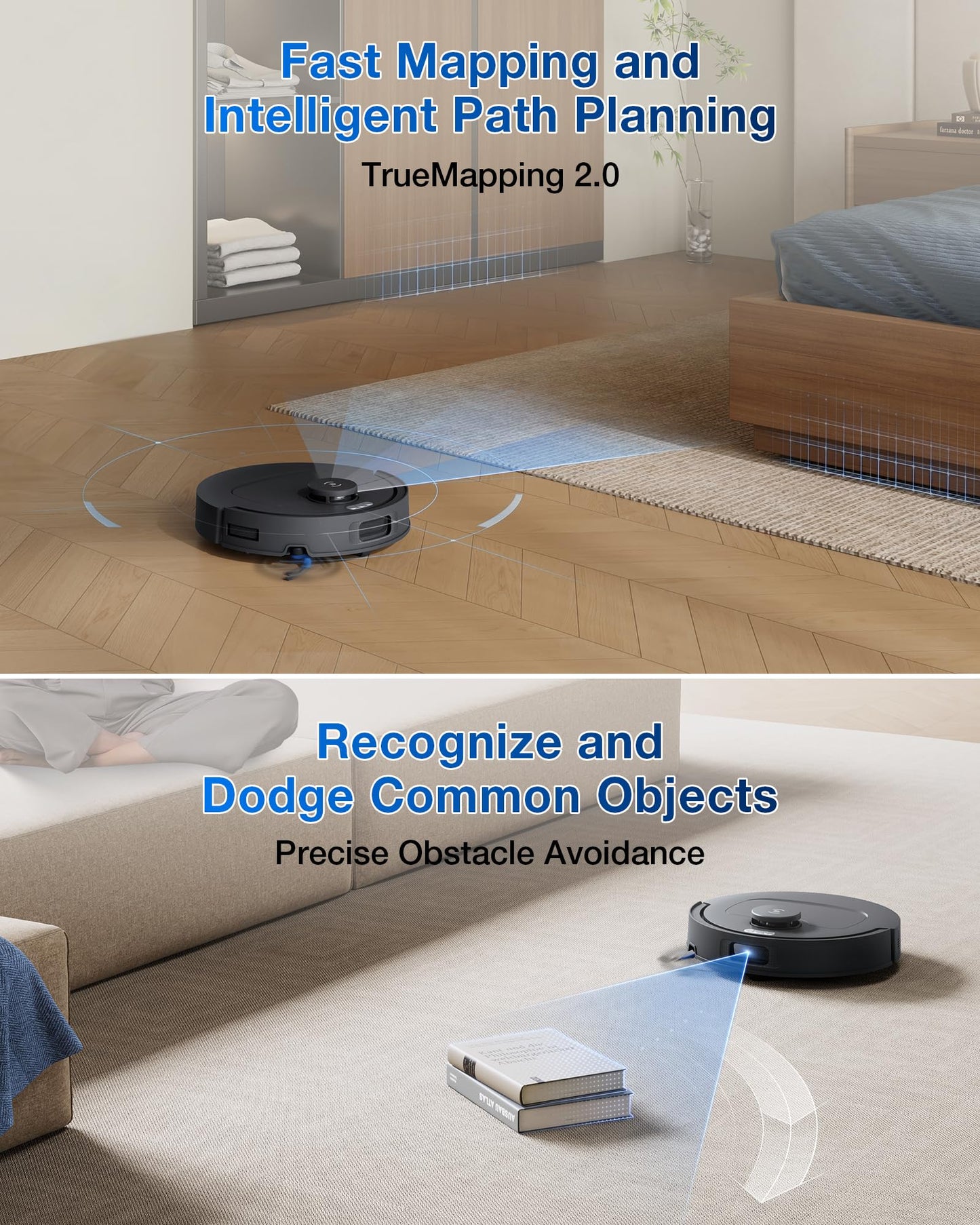ECOVACS DEEBOT T30e Omni Robot Vacuum and Mop, 20,000Pa Strong Suction, ZeroTangle 3.0 Anti-Tangle for Pet Hair, Self-Empty & Hot Air Drying, Auto Mop Lift, Smart Mapping, for Carpet & Hard Floor