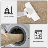 PURRUGS Machine Washable Kitchen Rug [2 PCS] (17" x 30"+ 17" x 48"), Non-Slip/Skid Kitchen Runner Rugs & Floor Mats, Super Absorbent Soft Area Rugs for Sink, Kitchen & Laundry, Beige