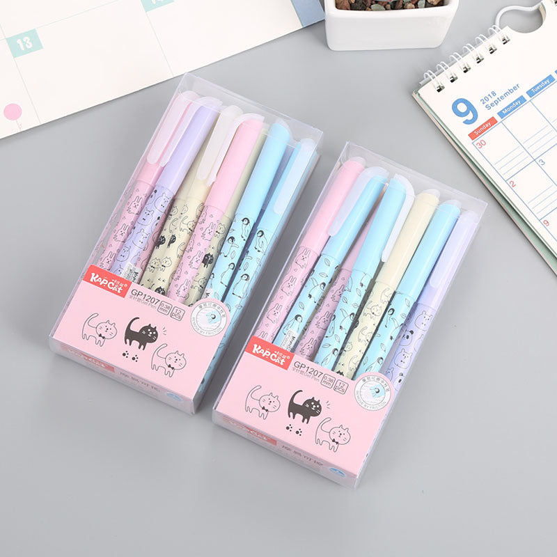 Cartoon Student Erasable Neutral Marker Pen