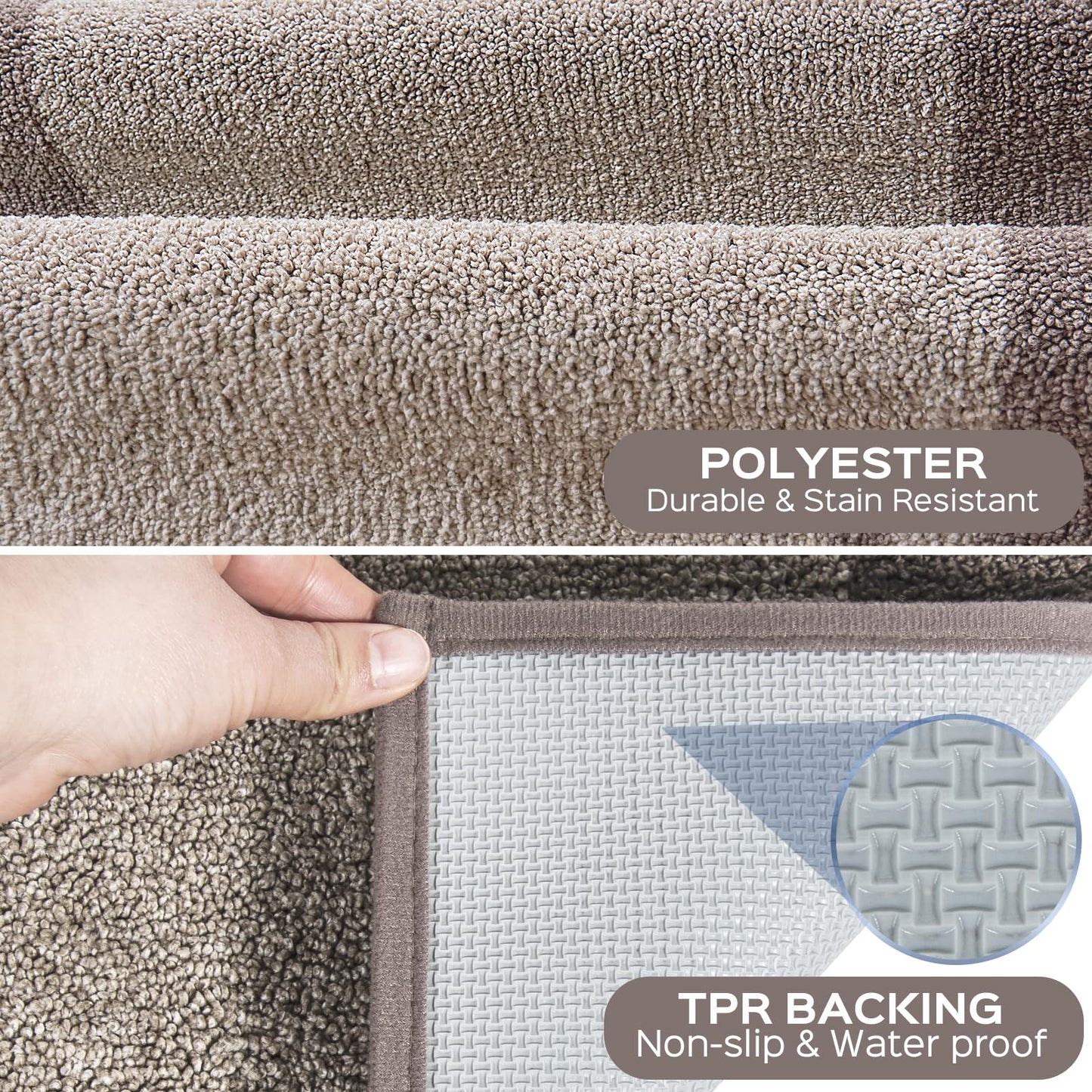 DOMUSTEX Machine Washable Kitchen Rug 24" x 70", Non Slip Kitchen Mat for Floor, Absorbent Entrance Runner Rug for Bedroom, Hallway, Bathroom, Door (Roll Packing)