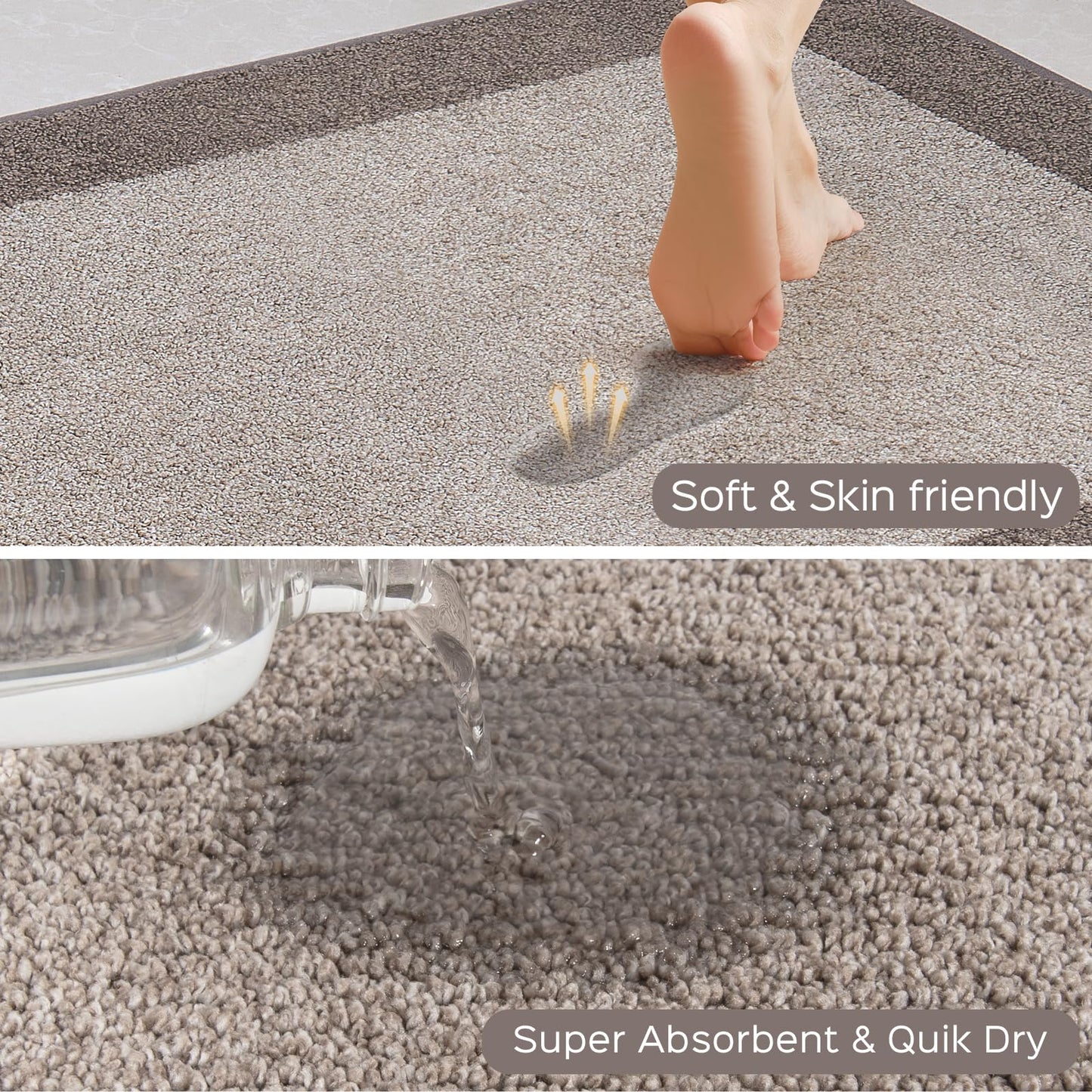 DOMUSTEX Machine Washable Kitchen Rug 24" x 70", Non Slip Kitchen Mat for Floor, Absorbent Entrance Runner Rug for Bedroom, Hallway, Bathroom, Door (Roll Packing)
