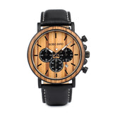 BOBO BIRD Wooden Men Watches Relogio Masculino Top Brand Luxury Stylish Chronograph Military Watch Great Gift for Man OEM