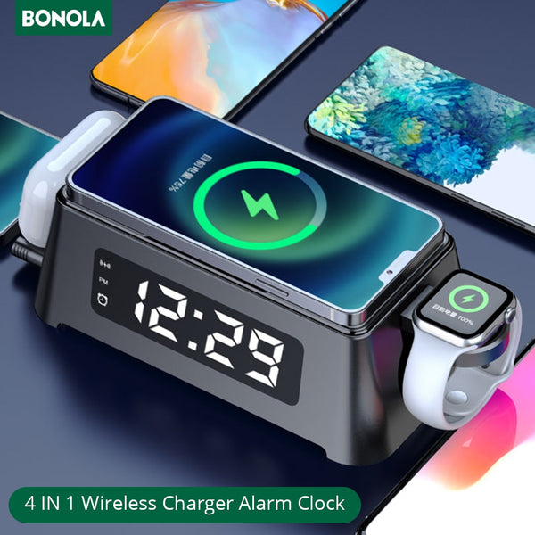 Mobile Phone Compact Wireless Charger With Alarm Clock