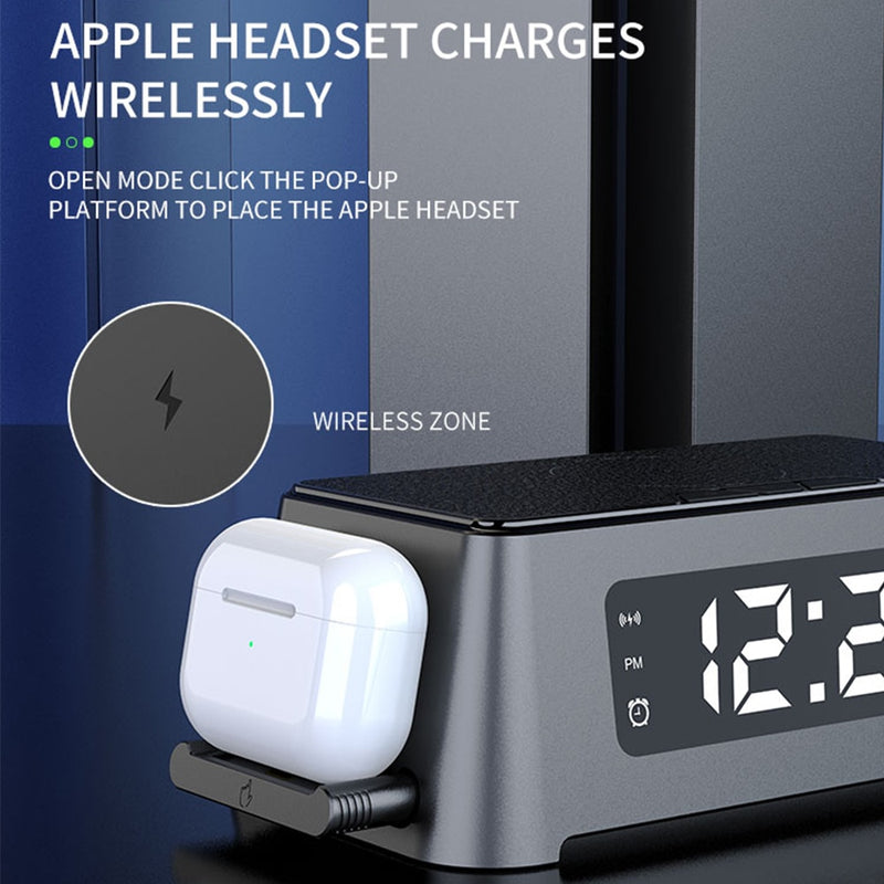 Mobile Phone Compact Wireless Charger With Alarm Clock