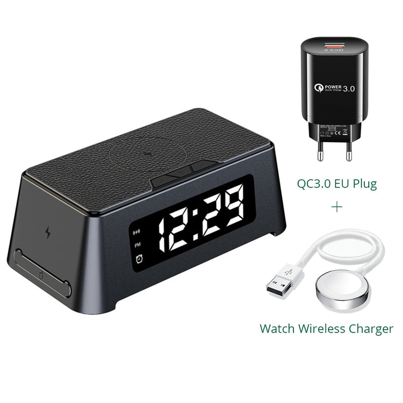 Mobile Phone Compact Wireless Charger With Alarm Clock