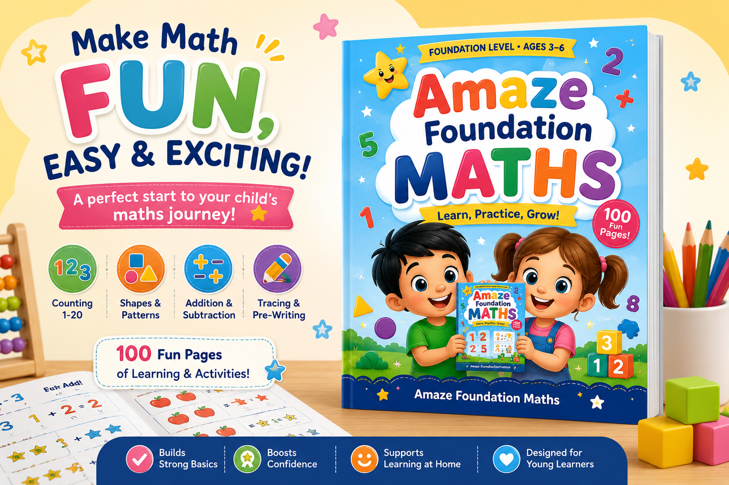 Fun Math – Amaze Preschool Maths Book (100 Printable Pages)