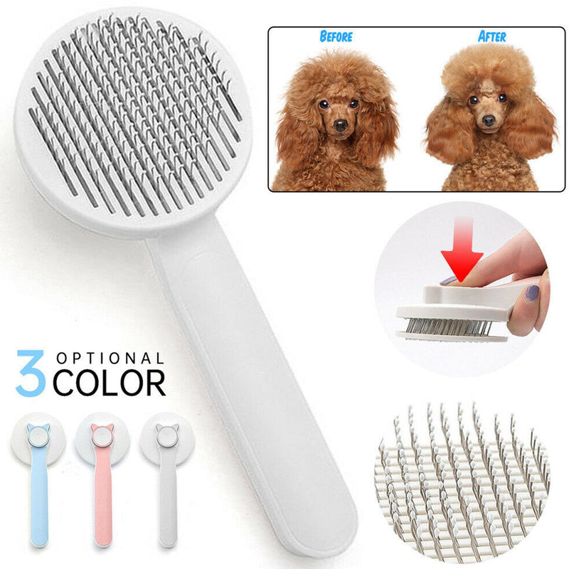 Cat Grooming Brush, Self Cleaning Slicker Brushes For Dogs Pet Hair Removal Comb Stainless Steel Needle Cat Brush Self Cleaning For Cats Dogs Hair Remover Scraper Pet Grooming Tool