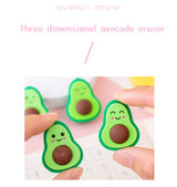 Simple Cute Expression Avocado Eraser Student Creativity Stationery Gift Eraser