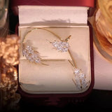 Jewelry Trend Diamond Leaf Feather Zircon Ear Clip