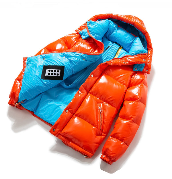 Glossy Down Jacket For Young Men And Women Couples