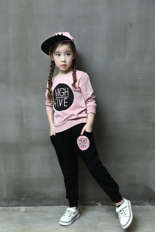 Spring suit girls pullover trouser suit