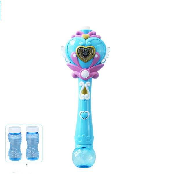 Bubble Gun Music Magic Wand Outdoor Toys for Baby Girl Princess Electric Bubble Blower Machine