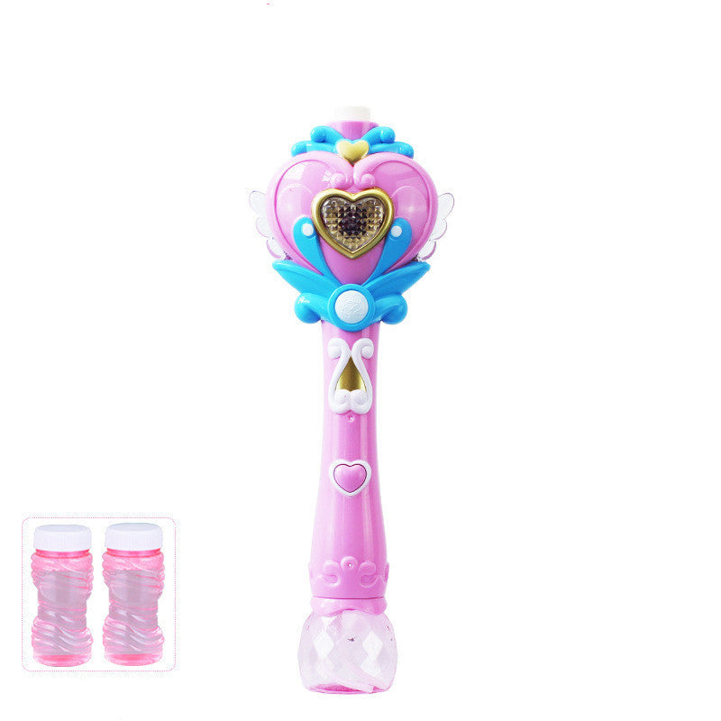 Bubble Gun Music Magic Wand Outdoor Toys for Baby Girl Princess Electric Bubble Blower Machine