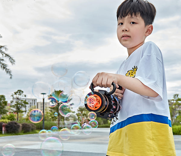 Gatling Bubble Gun Machine Children'S Automatic Electric Bubble Machine Porous Light Music