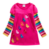 Girls' Butterfly Embroidered Long Sleeve Dress