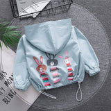 Children's clothing 3-9 years old girls jacket children spring and autumn cute baby jacket Cartoon printed rabbit windbreaker