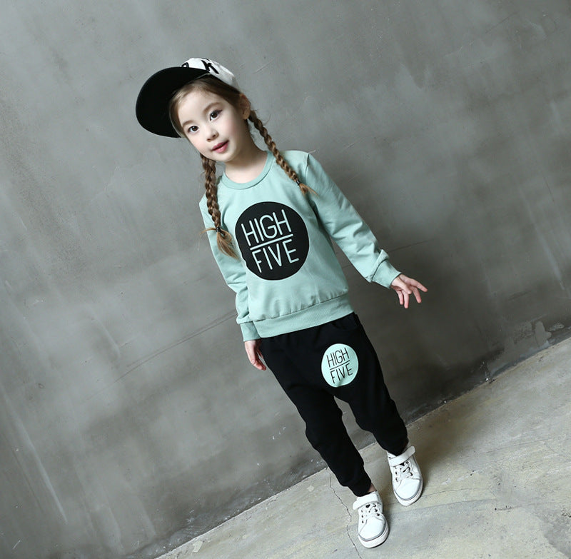 Spring suit girls pullover trouser suit