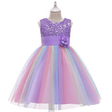 Girls Colourful Sequins Puffy Dress