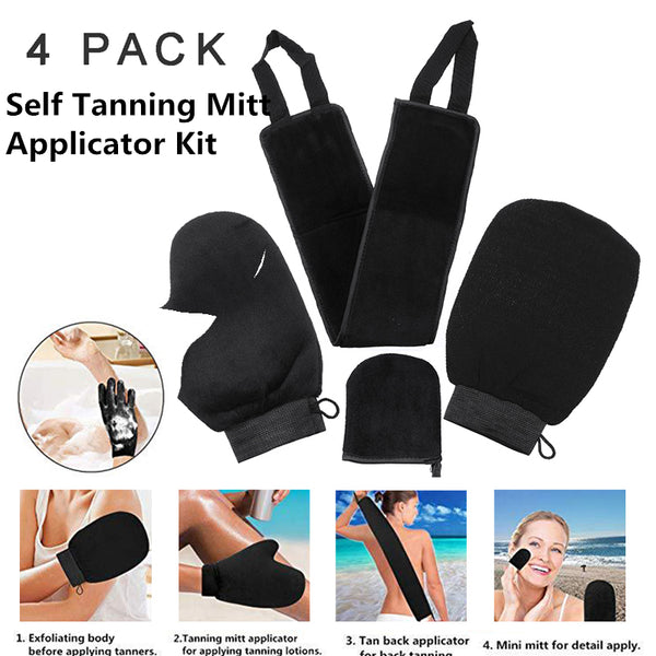 Self Tanning Mitt Applicator Kit 4 In 1 Self Applicator Set With Exfoliating Glove
