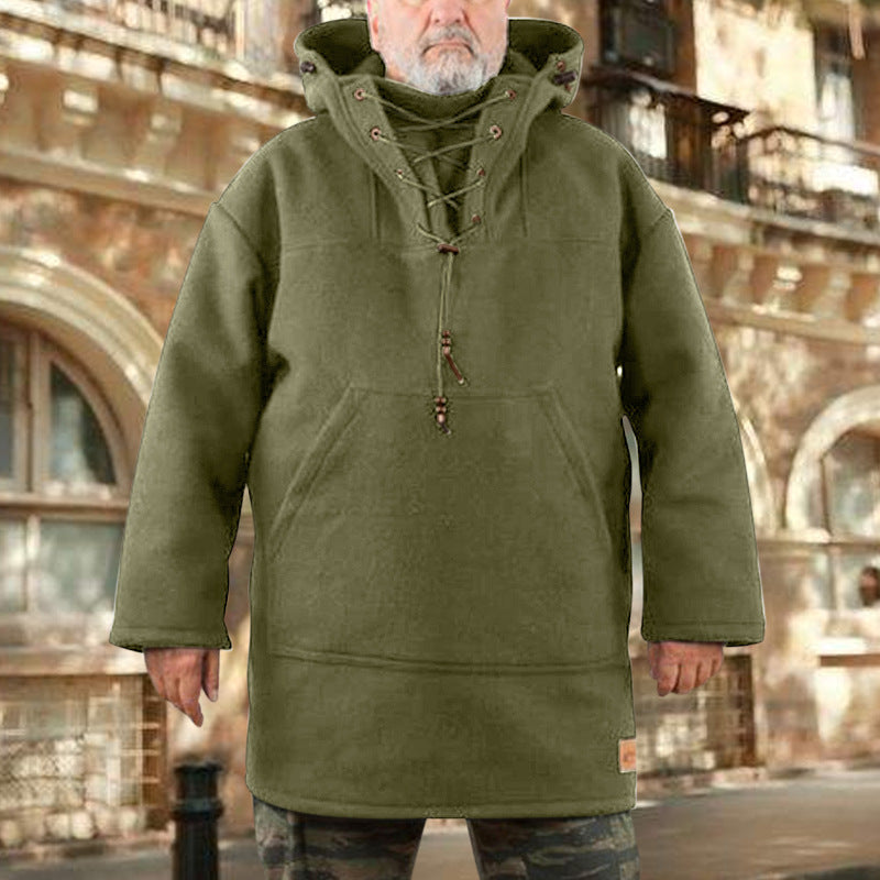 Mid-length casual woolen sweater men's trendy top