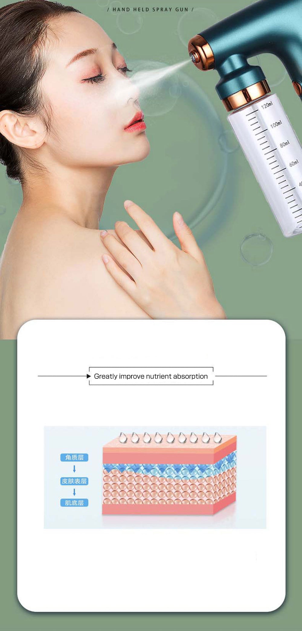 Portable Air Bubble For Household Handheld Micron Water Spray Gun