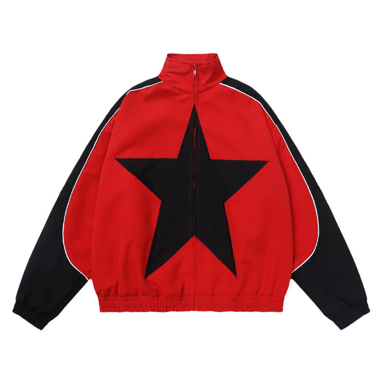 Men's Star Trend Simple Loose Warm Jacket