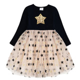 Kids Autumn Winter Dresses For Girls Star Sequins Princess