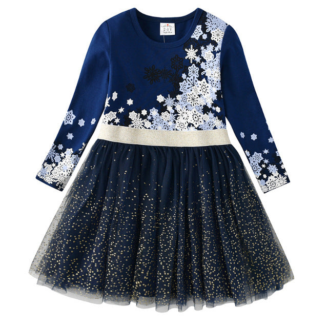 Kids Autumn Winter Dresses For Girls Star Sequins Princess