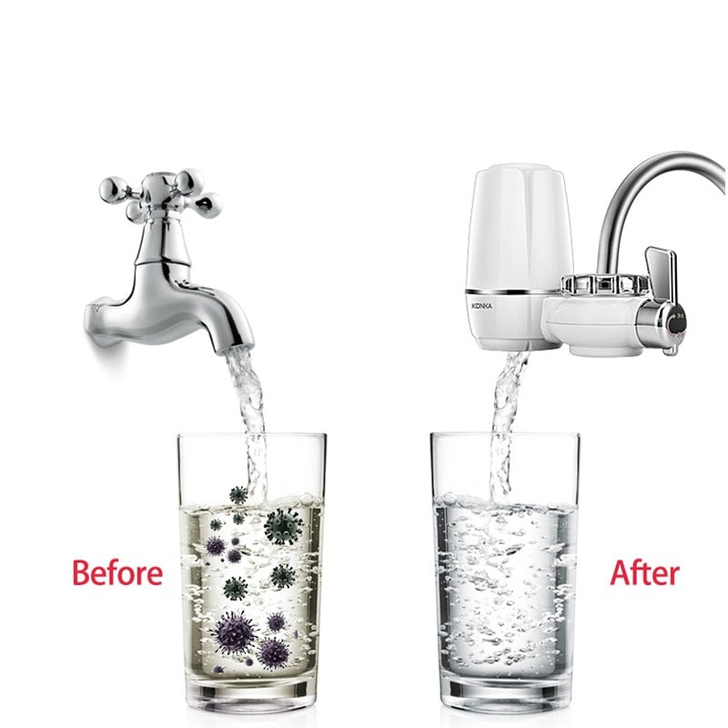 Tap Water Purifier Clean Kitchen Faucet Washable Ceramic Percolator Water Filter Filtro Rust Bacteria Removal Replacement Filter