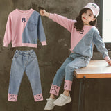 Children Clothing Set Hoodie Jeans Kids Tracksuit 2022 Spring Girls Costume Kids Sport Suits for Girls Clothes 6 8 10 12 Years