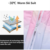 2023 New Fashion Color Matching Ski Suit Women Windproof Waterproof Snowboard Jacket and Pants Suit Female Snowsuit Costumes