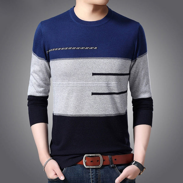 2023 Brand Male Pullover Sweater Men Knitted Jersey Striped Sweaters Mens Knitwear Clothes Sueter Hombre Camisa Masculina 100
