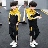 Fashion Boys Clothing Spring Autumn Patchwork Long Sleeve Sets 5 6 8 10 12 13 14 15Years Teenagers Children Sports Clothing