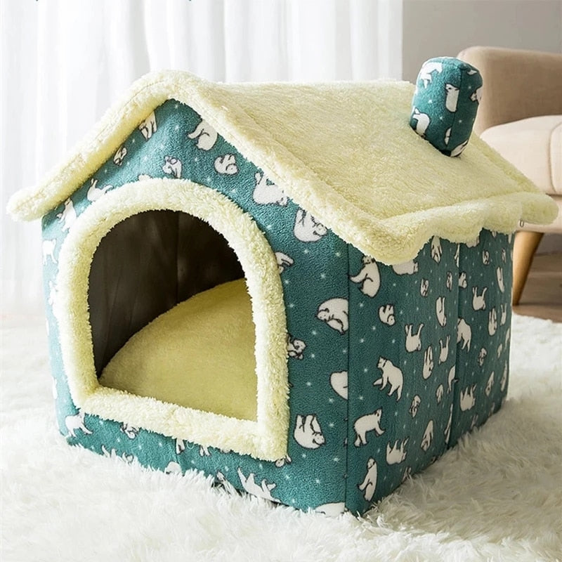 Foldable Dog House Kennel Bed Mat For Small Medium Dogs Cats Winter Warm Cat bed Nest Pet Products Basket Pets Puppy Cave Sofa