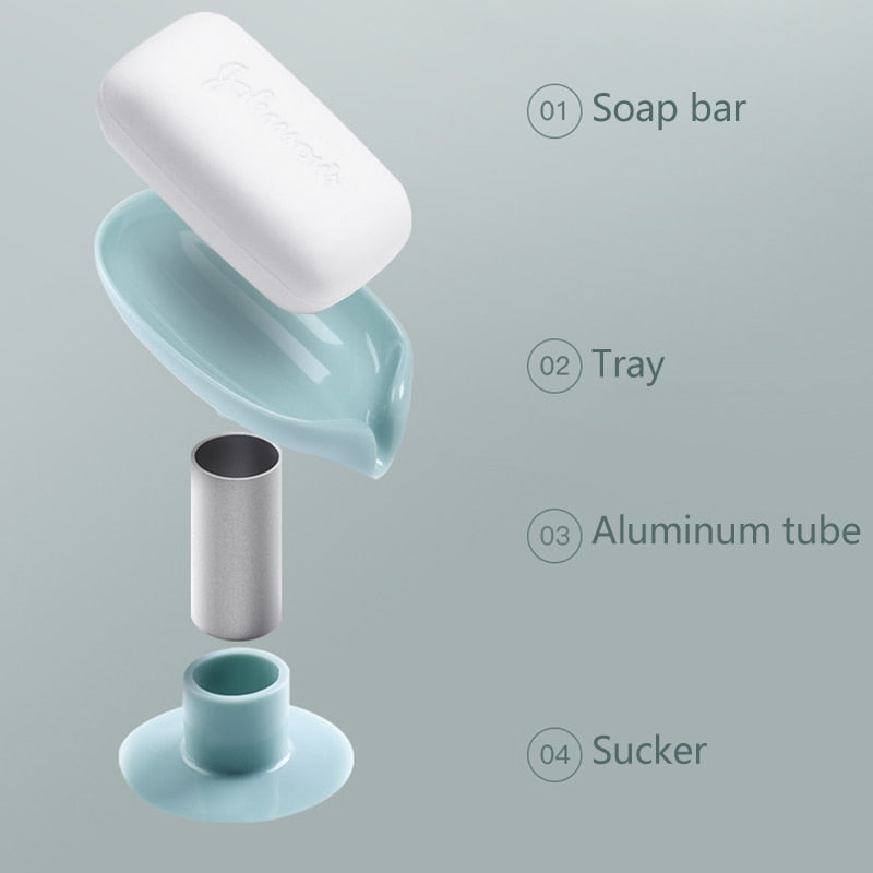 xiaomi Bathroom Supplies Shower Soap Holder Leaf Shape Soap Box Drain Soap Holder Box  sponge Storage Plate Tray Bathroom Gadg