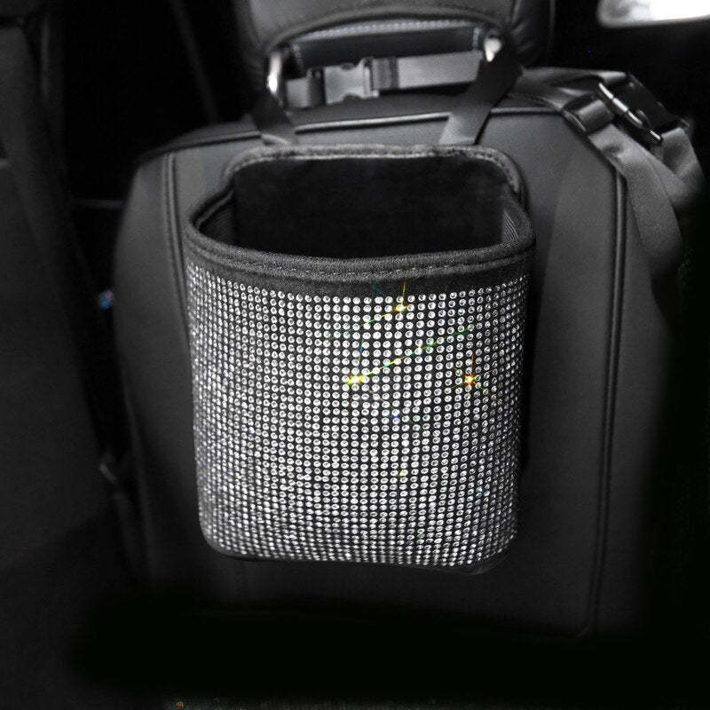 Diamond Rhinestone Car Storage Bag Hanging Automobile Organizer Seat Back Holder styling Stowing Tidying Car Interior Accessorie