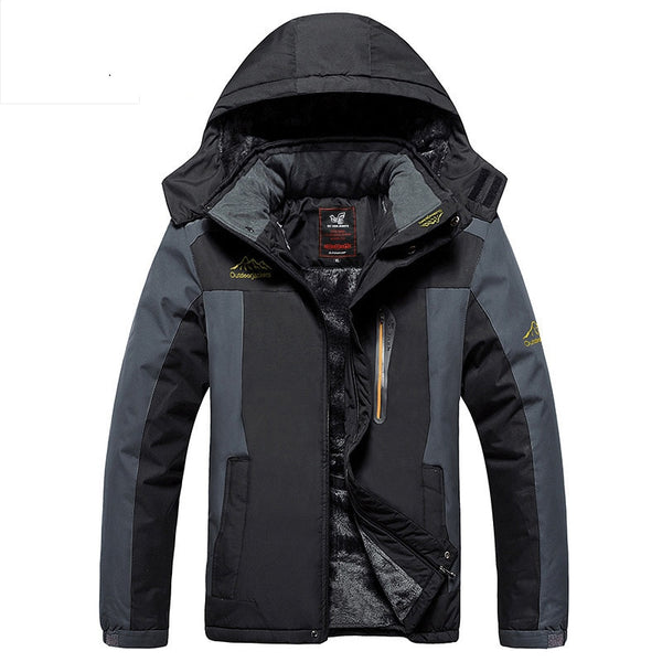 Winter parka men jacket Mens Plus velvet Men Hooded Windbreaker coats men&#39;s casual warm jackets coat Detachable hat L-6XL 8186