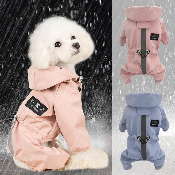 Reflective Dog Raincoat Waterproof Dog Rain Jacket Coat Clothes Small Medium Dogs Hoodies Jumpsuit Raincoats French Bulldog