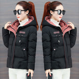 2021 New Winter Jacket Women Parkas Hooded Thick Down Cotton Padded Parka Female Jacket Short Coat Slim Warm Outwear P772