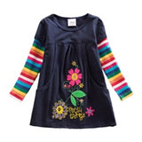 Girls Long Sleeve Clothes Tutu Party Flower Girl Dresses Children Kid Floral Dresses LH5460 Mix