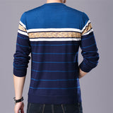 Liseaven Men Sweater O-Neck Casual Striped Sweaters Autumn Winter Brand Mens Pullovers