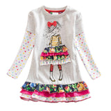 Girls Long Sleeve Clothes Tutu Party Flower Girl Dresses Children Kid Floral Dresses LH5460 Mix