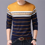 Liseaven Men Sweater O-Neck Casual Striped Sweaters Autumn Winter Brand Mens Pullovers