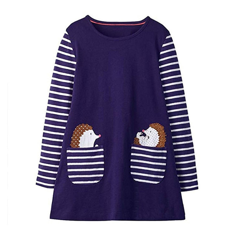 VIKITA Brand 2-8Y Dress for Baby Girls Long Sleeve Clothes Tutu Party Flower Girl Dresses Children Kid Floral Dresses LH5460 Mix